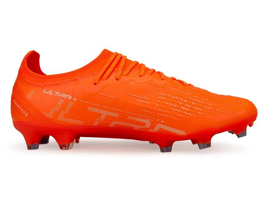 PUMA Men's Ultra Ultimate FG/AG Orange/Blue Glimmer Side
