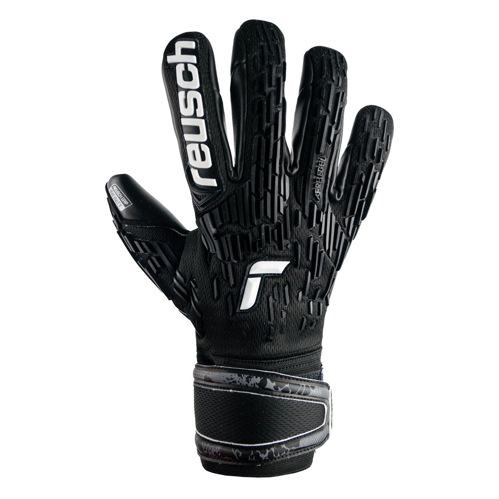 Reusch Attrakt Freegel Infinity Fingersave Goalkeeper Gloves Black/White Front