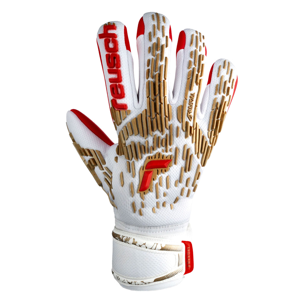 Reusch Attrakt Freegel Silver Fingersave Goalkeeper Gloves Pink/White Front
