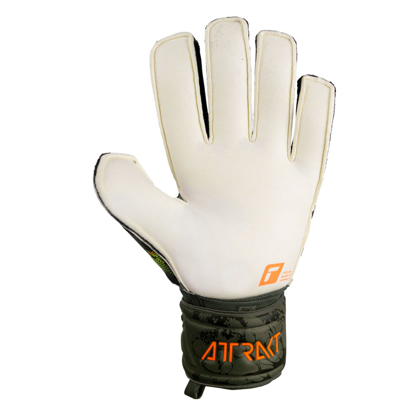 Reusch Attrakt Grip Fingersave Goalkeeper Gloves Green/Orange Back