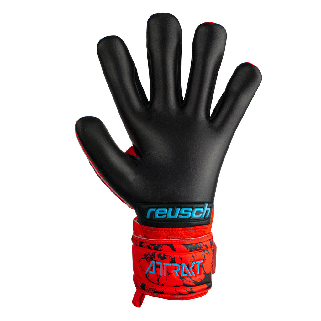 Reusch Kids Attrakt Grip Evolution Fingersave Goalkeeper Gloves Red/Black Back