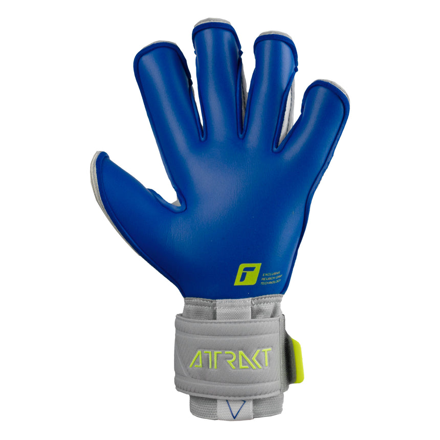 Reusch Men's Attrakt Gold X Evolution Cut GoalkeeperGloves Grey/Deep Blue Back