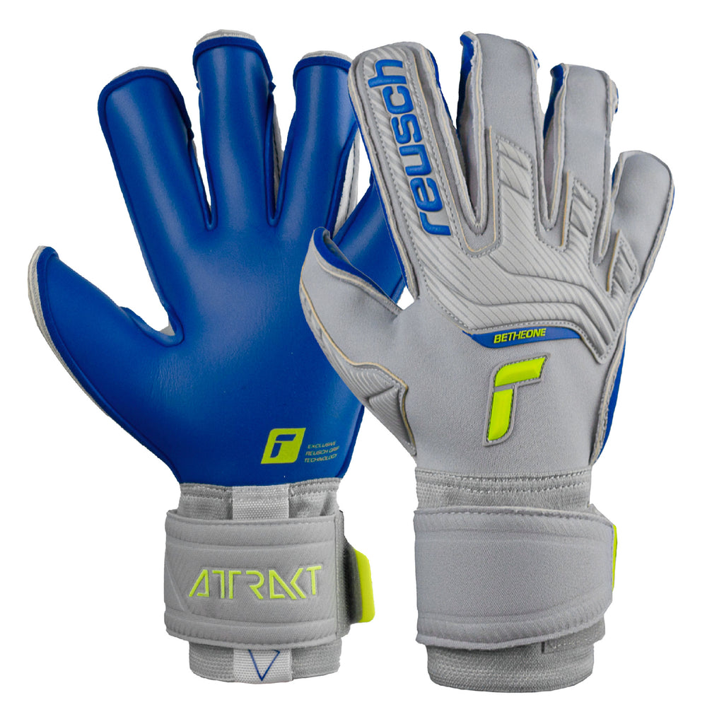 Reusch Men's Attrakt Gold X Evolution Cut GoalkeeperGloves Grey/Deep Blue Both