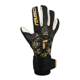 Reusch Men's Goalkeeper Attrakt Gold X Glueprint Gloves Black/Gold Front